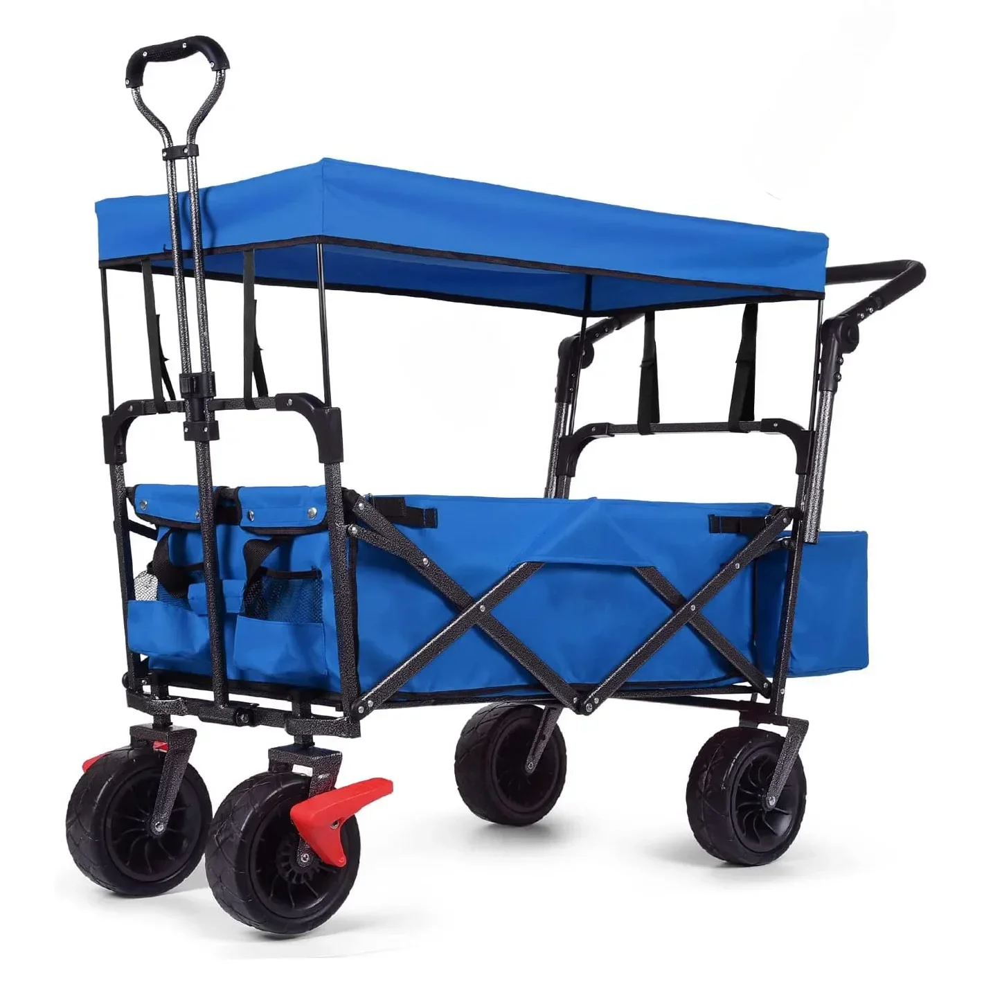 Folding Wagon With Brakes And Removable Canopy