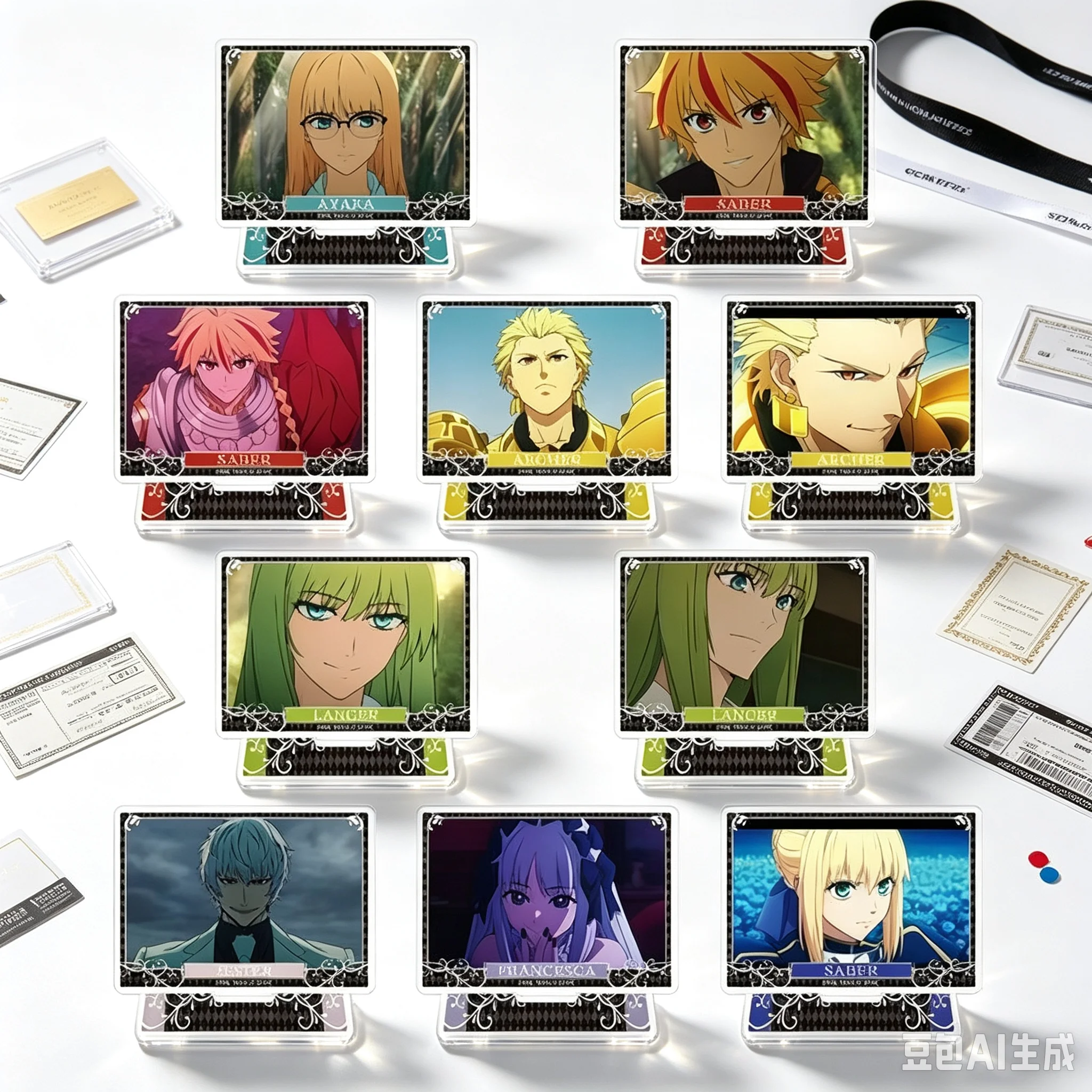 Classic Acrylic Stand Model Hot 10CMAnime Fate/Strange Fake: Whispers Of Dawn Model Action Figure Peripheral Collection Keychain