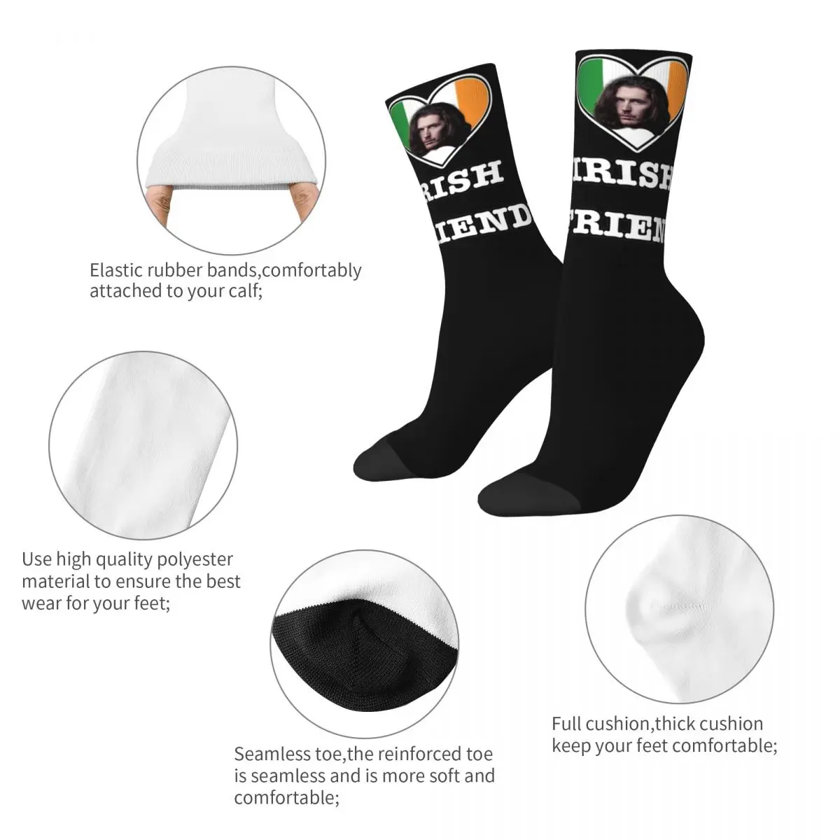 Cozy Male Socks Hozier Irish Boyfriend Merch Cute Vintage Singer Skateboard Socks All Seasons