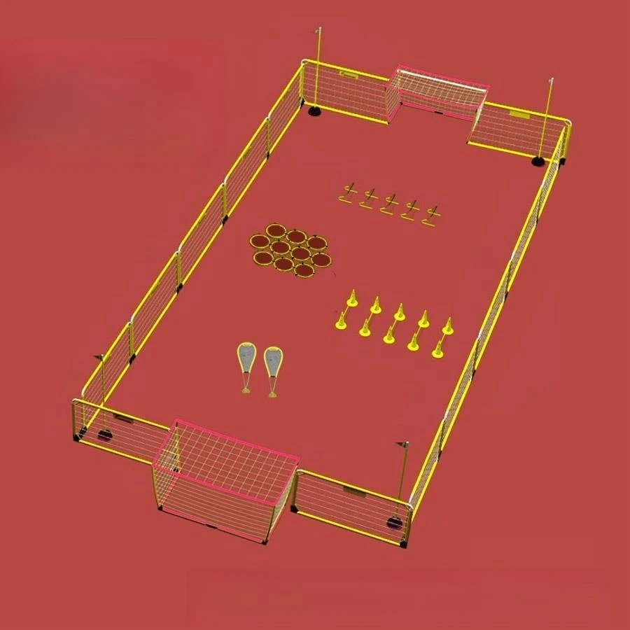 Mini valla de aislamiento de jaula de juego de campo de fútbol, valla de entrenamiento inflable para jardín de infantes