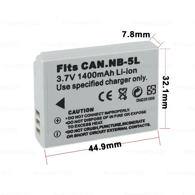 NB-5L NB 5L Camera Battery for Canon Powershot S100 S110 SD 700 790 800 850 880 890 990 SX200 SX210 IS Batteries + US Charger