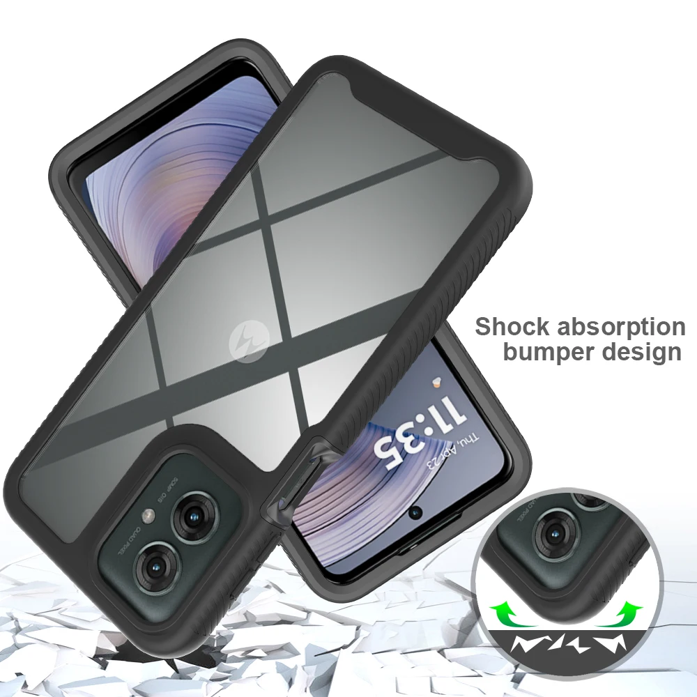 for Moto G55 5G Phone Case, Shockproof Clear Case TPU Bumper Rugged Cover For Motorola Moto G35 5G Protective Case