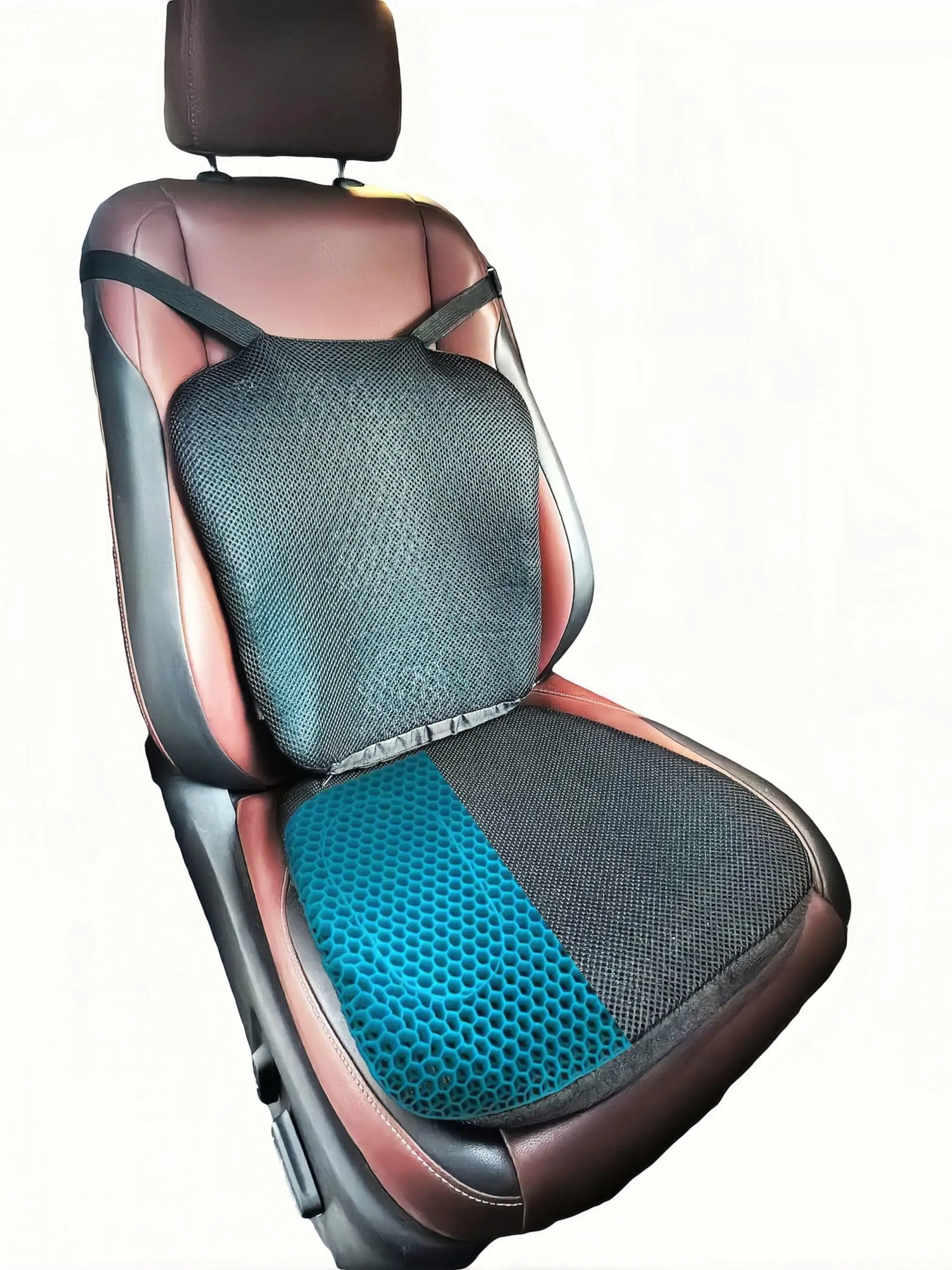 

Gel Seat Cushion With Lumbar Support For Truck Drivers Pressure Relief Comfort Heavy Duty Adjustable Car Seat Back Cushion