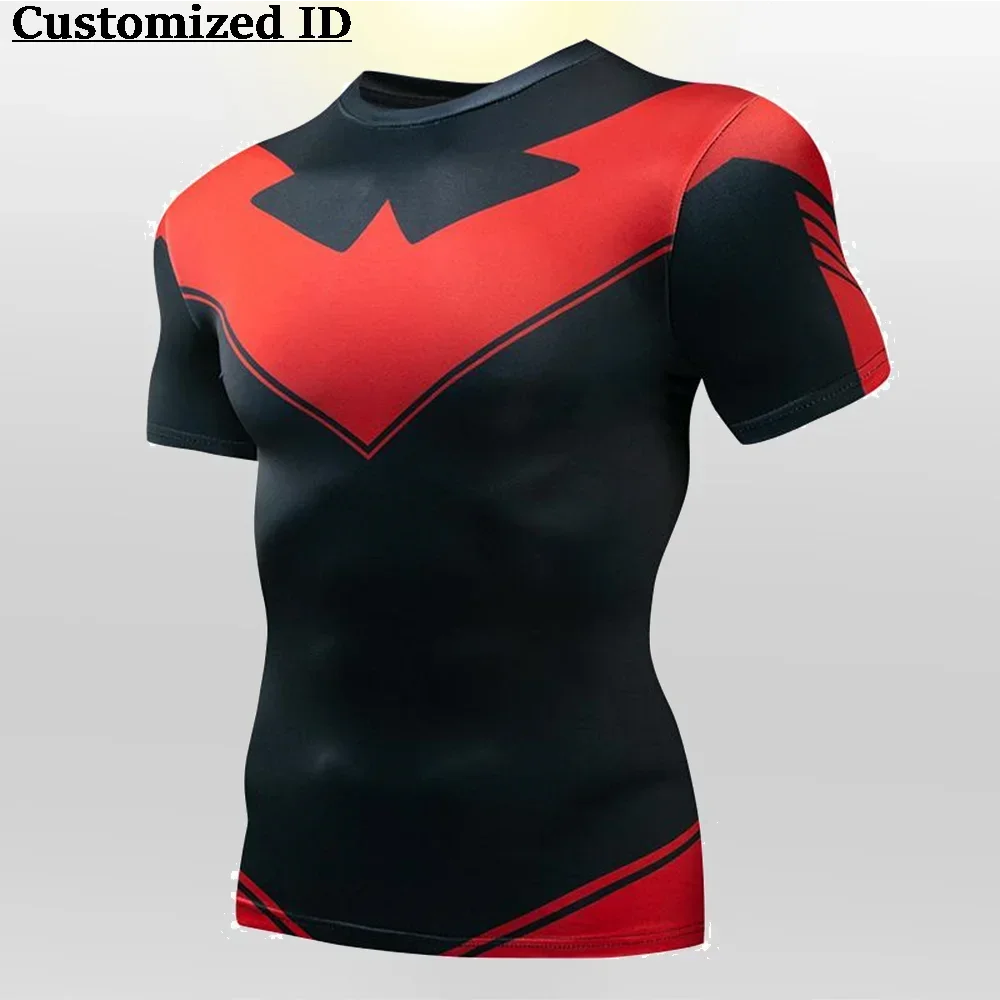 New Fashion Summer Compression Running Fitness T-shirt for Men 3D Printed Comfortable Shirt Quick Drying Sports Tracksuit Tops