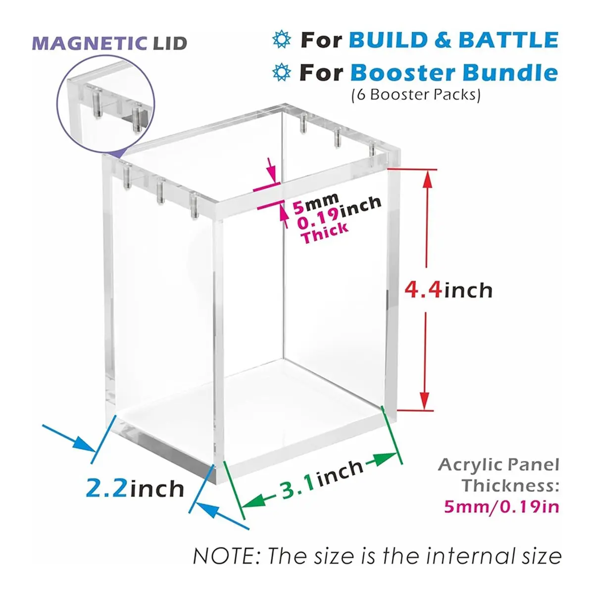 【TODAY-BUY】~@ 2Pack Acrylic Magnetic Case with Magnetic Lid Clear Display Box Protector Acrylic Storage Container