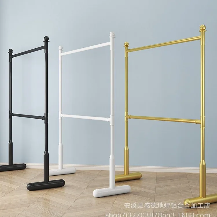 Double pole drying rack floor-to-ceiling household three-layer balcony bedroom simple liftable coat rack