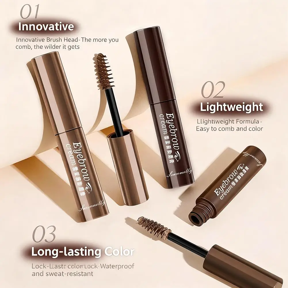 3 ألوان طويلة الأمد مقاوم للماء الحاجب ماسكارا كريم العين الحاجب الظل ماكياج الجمال كوميستيك أدوات الحاجب فرشاة جل #4