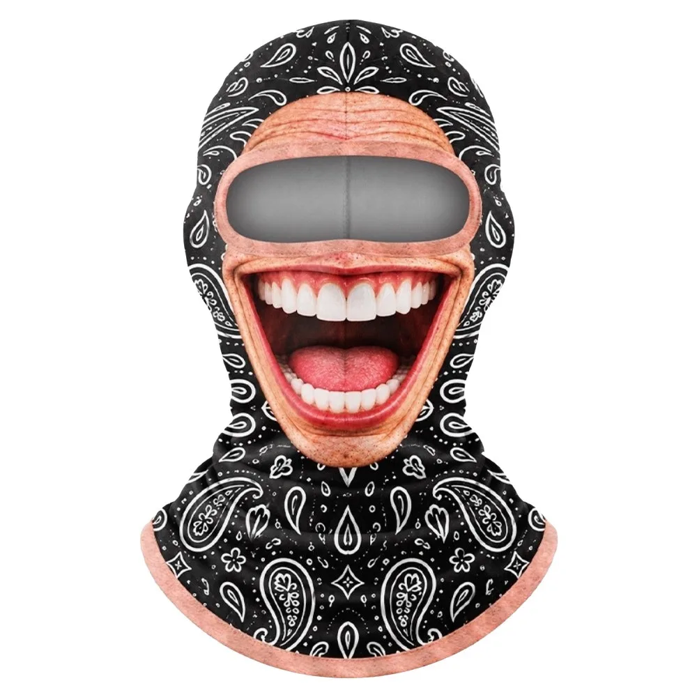 3D Face Print Old Man Balaclava Face Mask Realistic Full Coverage Funny Ski Mask Breathable Elastic Novelty Headwear