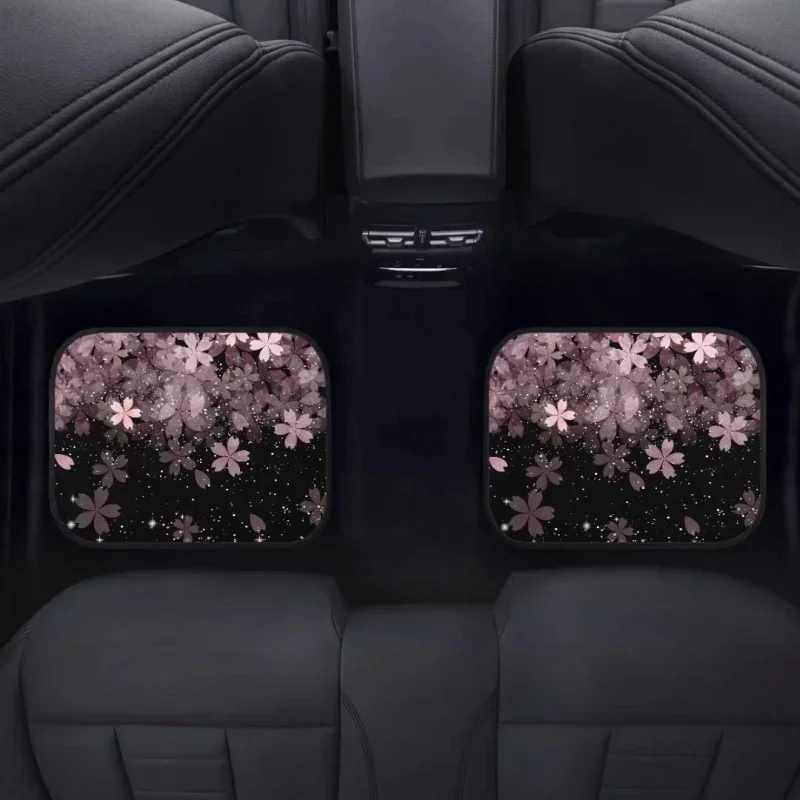 Pink Cherry Blossom Sakura Auto Interior Carpet Floor Mats for Car Auto Universal Fit Front Rear Full Interior Auto view 3