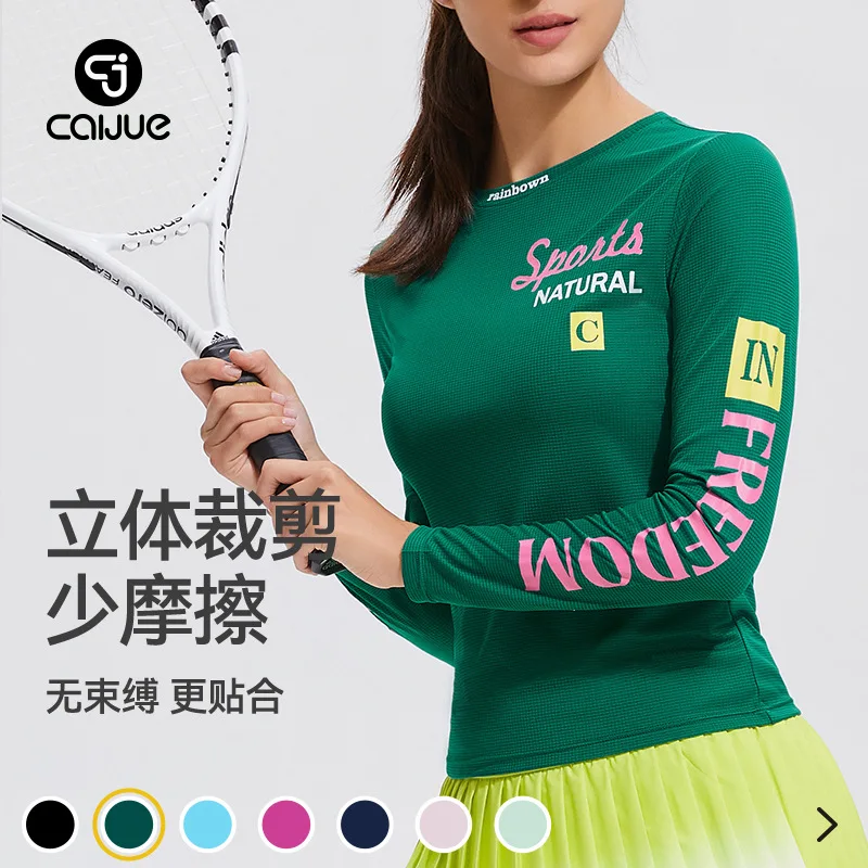 

Tennis Long Sleeve Top T-shirt Woman Yoga Athletic Clothing Quick Dry Shirt Spring Autumn Sport Clothes Green Red Running 2026
