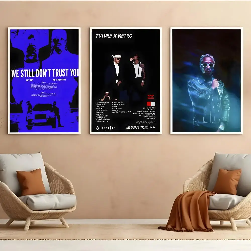F-Future & Metro Boomin We Poster Peel And Stick Matte Self Adhesive PVC Easy Apply Removable Waterproof Frameless Home Decor