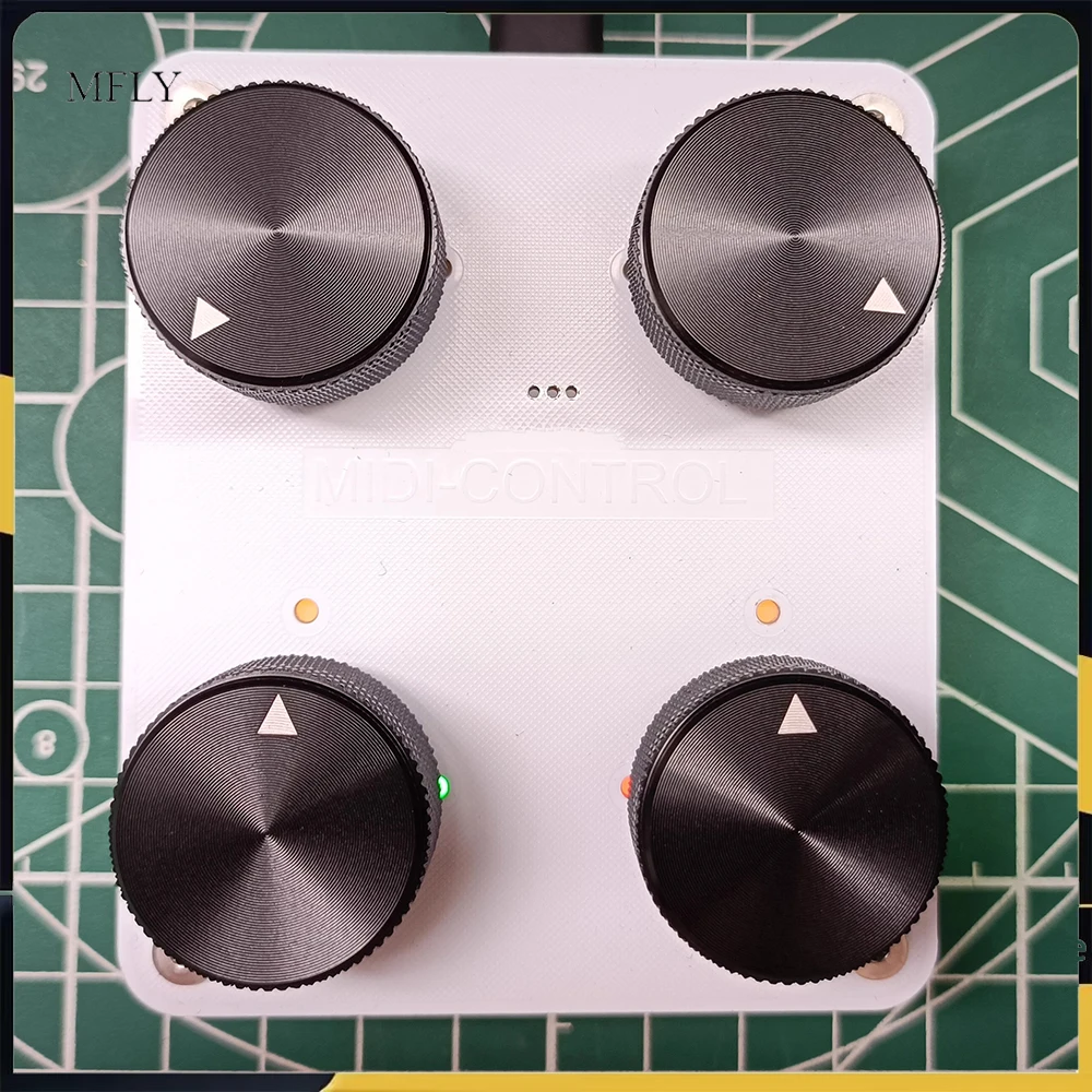 4-Knob MIDI Controller with Customizable CC Mapping USB-C Interface for Music Production Software Precision Rotary Encoder