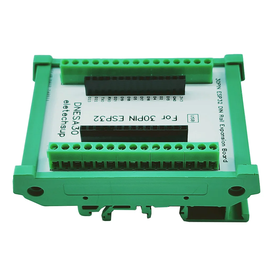 ESP32 DIN Rail Mount Base Plate with Screw Terminal Block Adapter Module for Arduino WiFi BT IOT - IC Integration