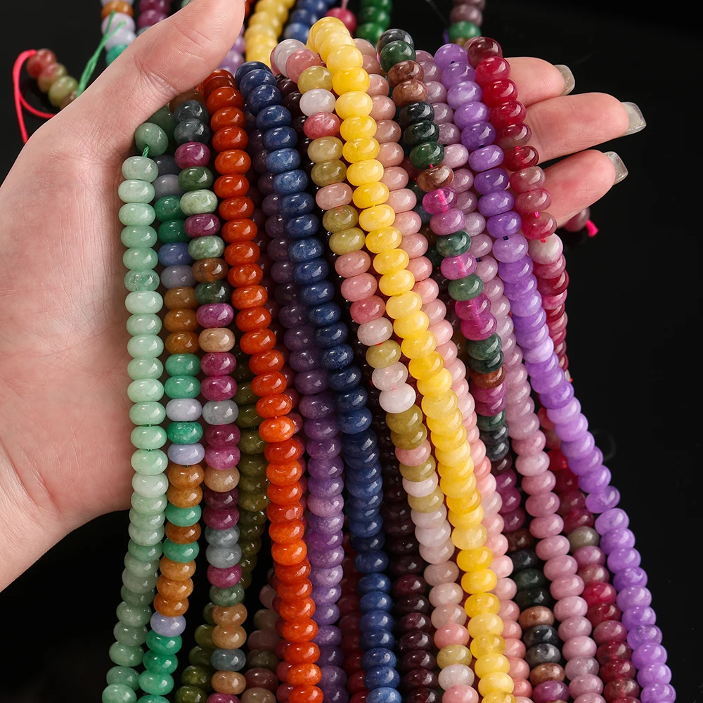 1 String 5X8MM Naturstein Perlen Abacus Form Lose Spacer Perlen DIY Armband Halskette für Schmuck Machen liefert