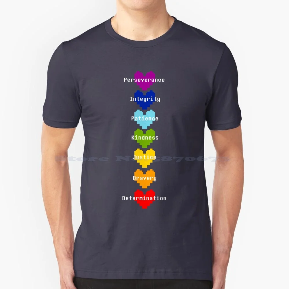 Undertale Human Souls T Shirt 100% Cotton Tee Undertale Fanart Video Games Souls Colours Hearts Gaming Rainbow
