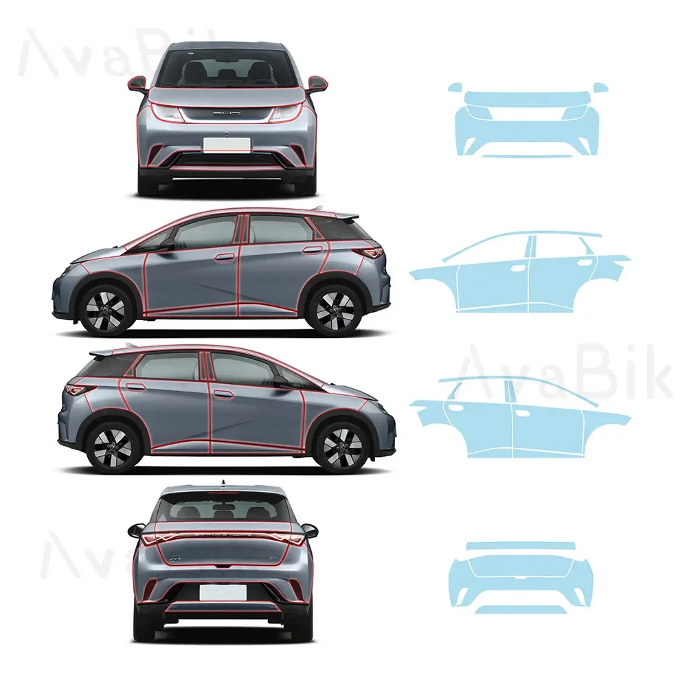 

Предварительно вырезанная защитная пленка из ТПУ, прозрачный бюстгальтер для BYD Dolphin, автомобильная наклейка 2020-2023, краска PPF, самовосстанавливающаяся, против пожелтения, против царапин