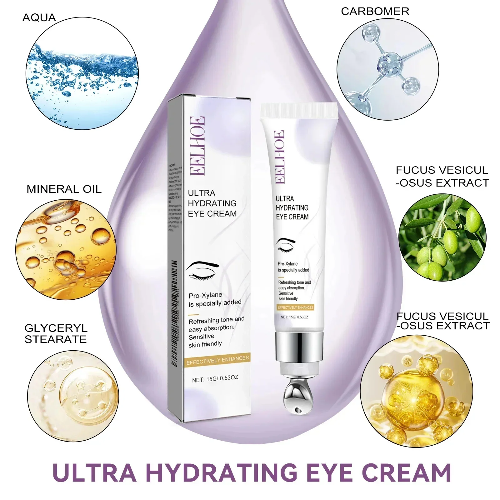 Instant Eye Bag Removal Cream Retinol Anti-Wrinkle Firming Skin Fade Fine Lines Anti Dark Circle Puffiness Brighten Eye Care