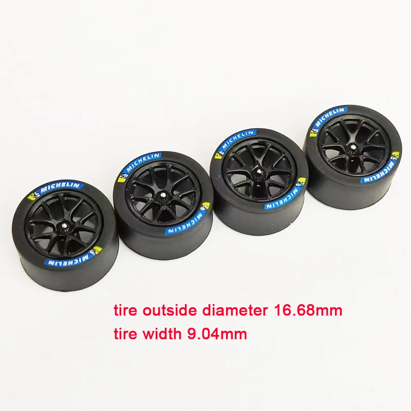 1/43 16mm 17mm Wheels W Rubber Tires Rim BBS RID SR LMR Modify Parts for 1/43 Car Models