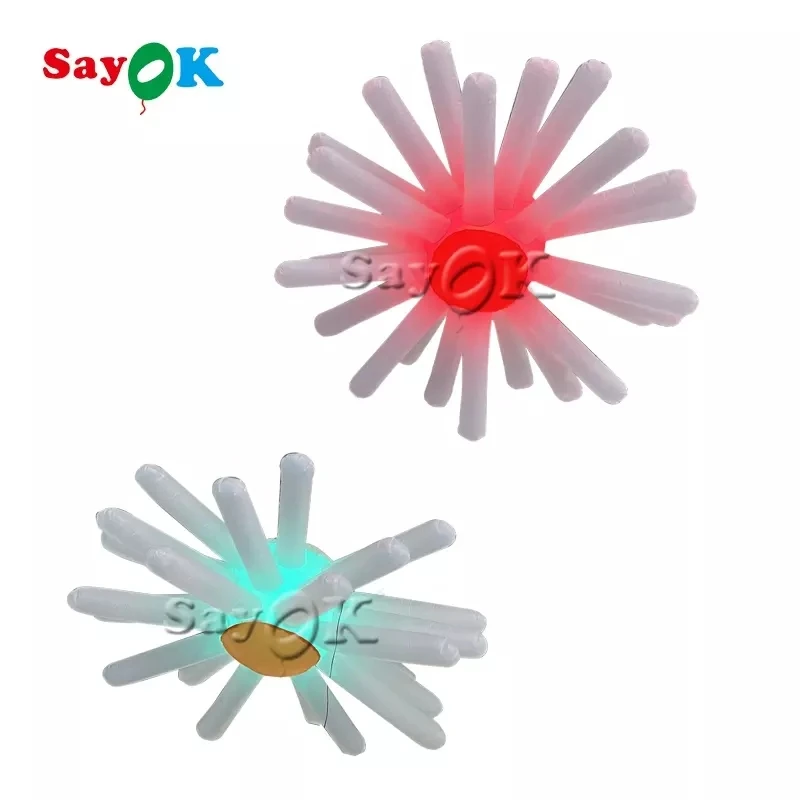 Sayok Inflatable LED Flower Hanging Decorations Large Inflatable Flower Decor with Remote Controller for Ceiling Bar Advertising