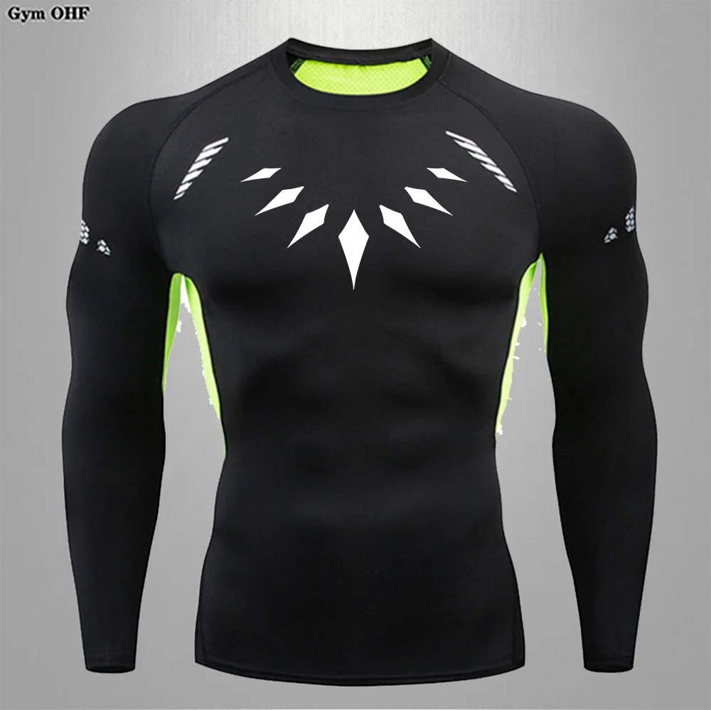 Compression Shirts Of Men Printed Jujitsu Sweatshirt Cycling Long Sleeves Training Sports Fitness  Yoga Quick Dry Tees Baselayer