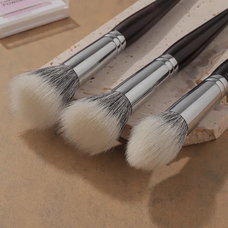 Natural Hair Stippling Blush Brush Powder Brush Duo Fiber Highlight Brush