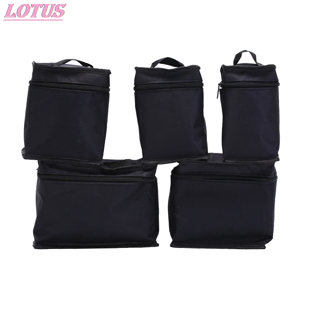 Folding Art Markers Zipper Canvas Storage Pencil Bag Hold 36/48/60/80pcs Markers Pen Large Capacity Zipper Black