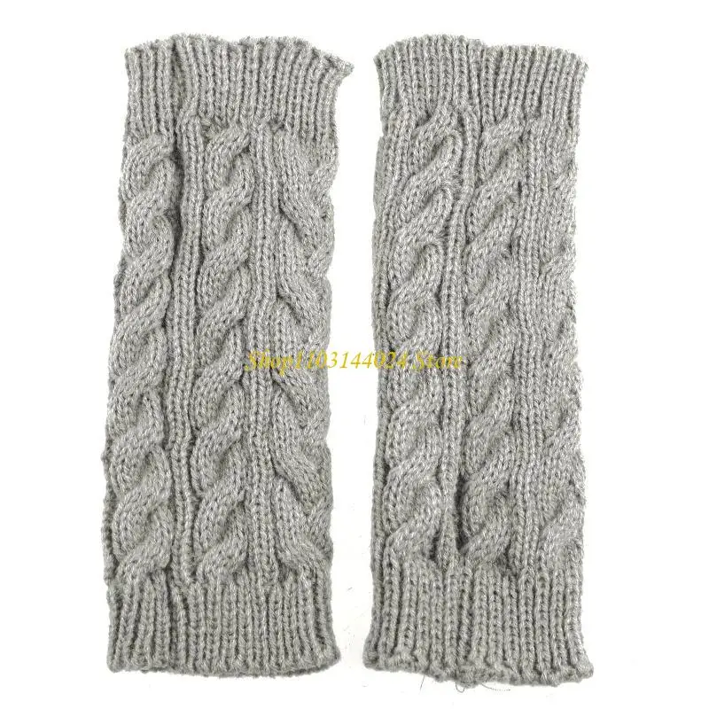 N5KE Half-finger Gloves Stretchy Knitted Summer Driving Gloves Lengthen Wrist Mittens