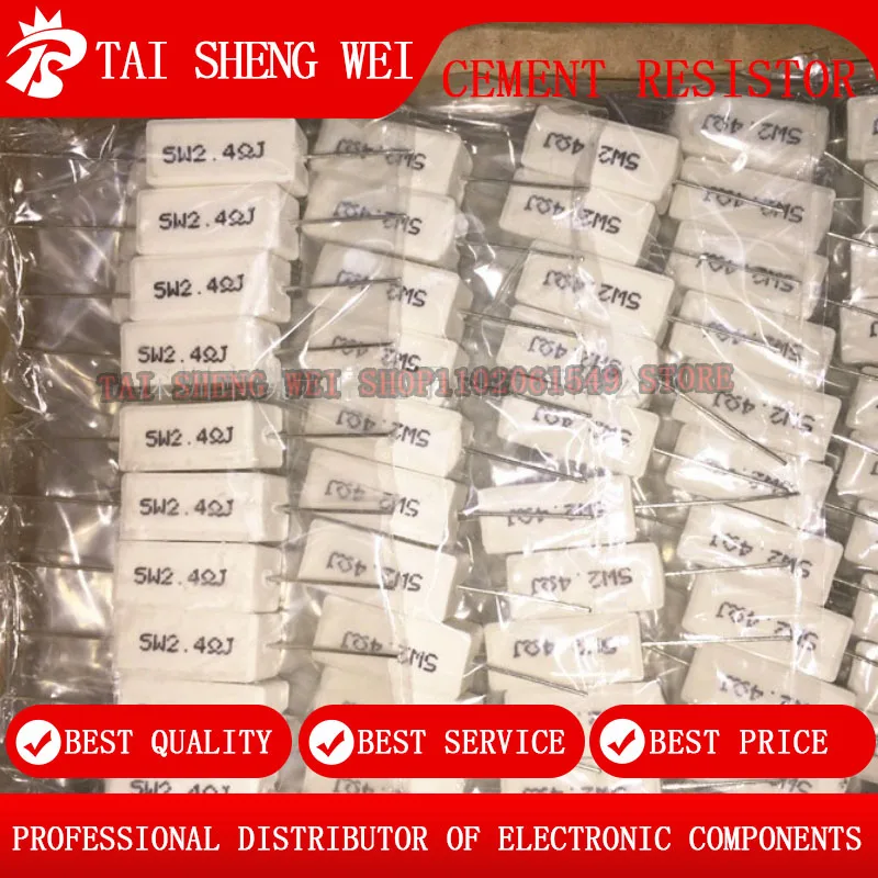 10pcs 5W 5% Cement Resistor Power Resistance 0.75R 0.82R  1R 1.2R 1.5R 1.8R 2R 2.2R 2.4R 2.7R 3R 3.3R 3.6R ohm 1ΩJ 2ΩJ 2.4ΩJ 3ΩJ