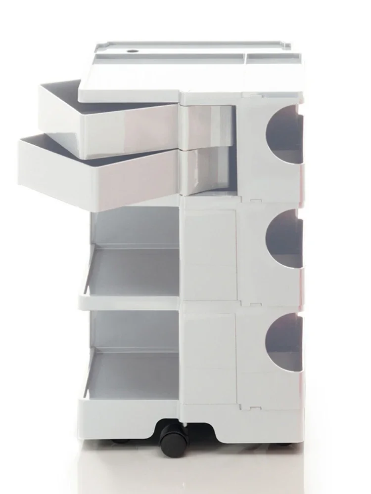 

Creative trolley storage cabinet rack rotating mobile bedside table