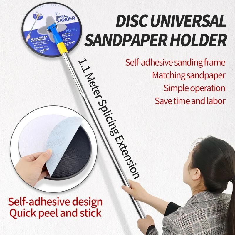 Imagem -06 - Lixadeira Drywall com Extensão Pólo Limpeza de Parede e Polimento Lixadeira Radial Circular 360 para Parede Seca & Pintura 9