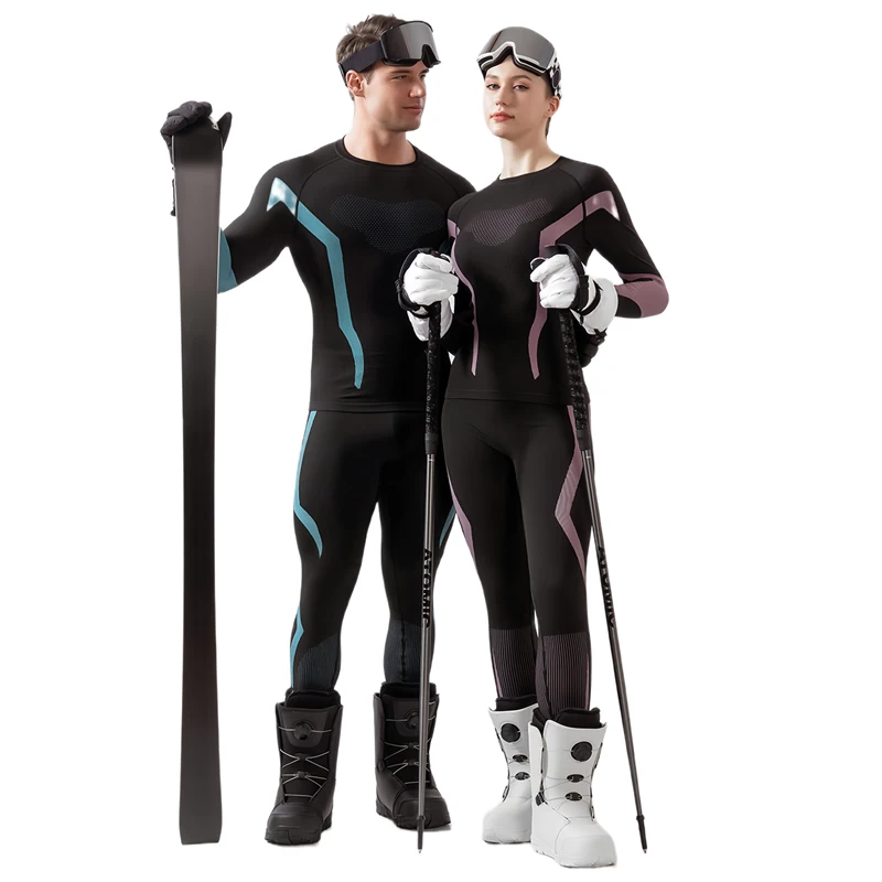 Winter Skiing Quick Drying Underwear Sets Men Women Compression Cycling Clothes Outdoor Sports Tight Warm Tracksuit