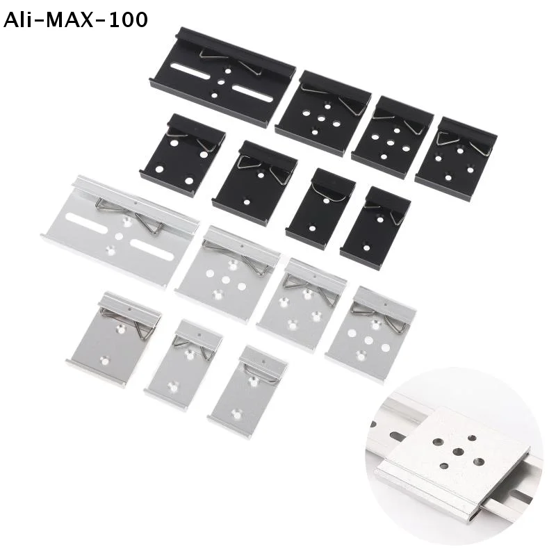 【AyS】【W3】25MM 35MM 45MM Metal DIN Rail Fixed Clamp Clip Relay Mounting Buckle Simple Fixing Rack With Mounting Holes