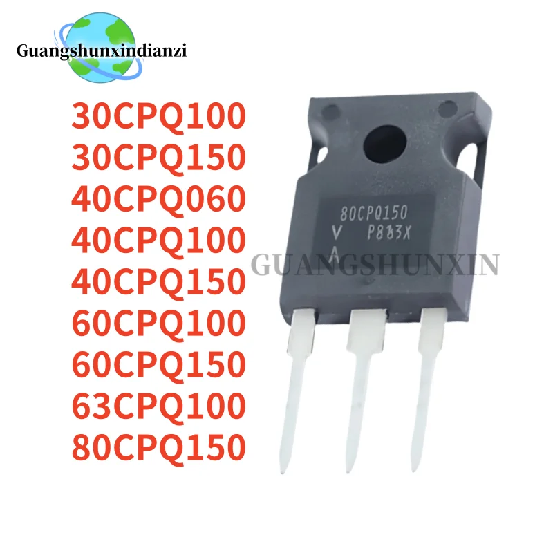 5PCS NEW 40CPQ100 40CPQ150 40CPQ060 30CPQ100 30CPQ150 60CPQ100 60CPQ150 63CPQ100 80CPQ150 TO-247 In Stock