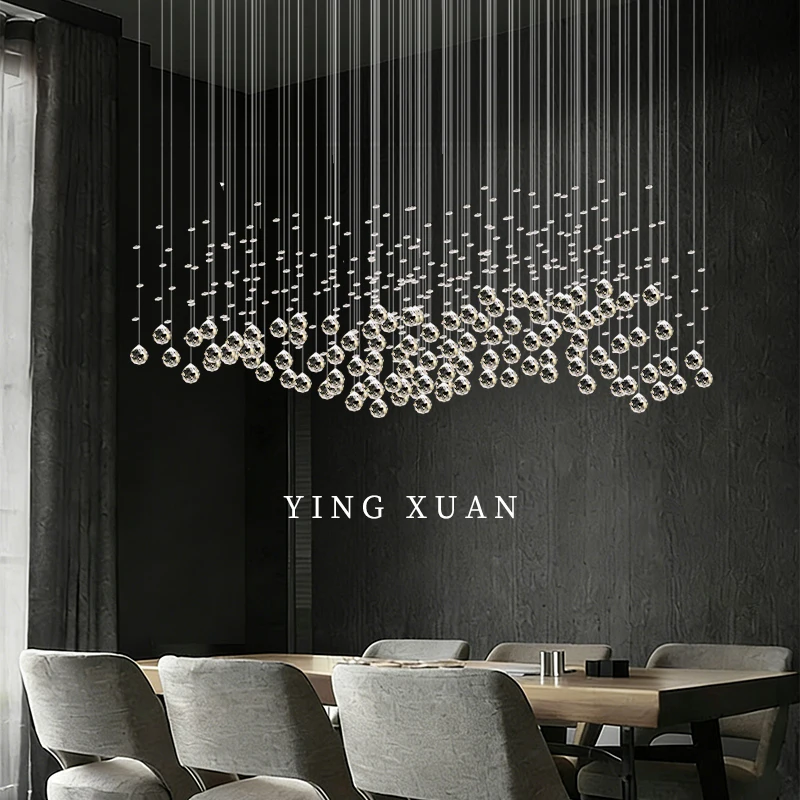 

Dining Chandelier Rectangle Kitchen Chandelier Pendant Light Dining Table Hanging Lights Lighting Lustre Crystal Beads Pendant