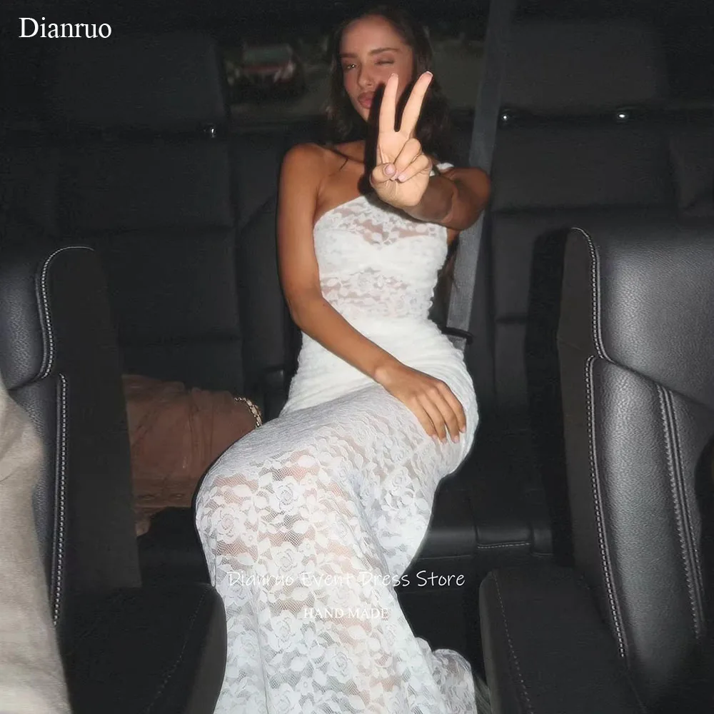 

Dianruo, прозрачные вечерние платья русалки, очаровательные кружевные аппликации, Vestidos De Novia, одно плечо, 2024, платья для выпускного вечера по индивидуальному заказу