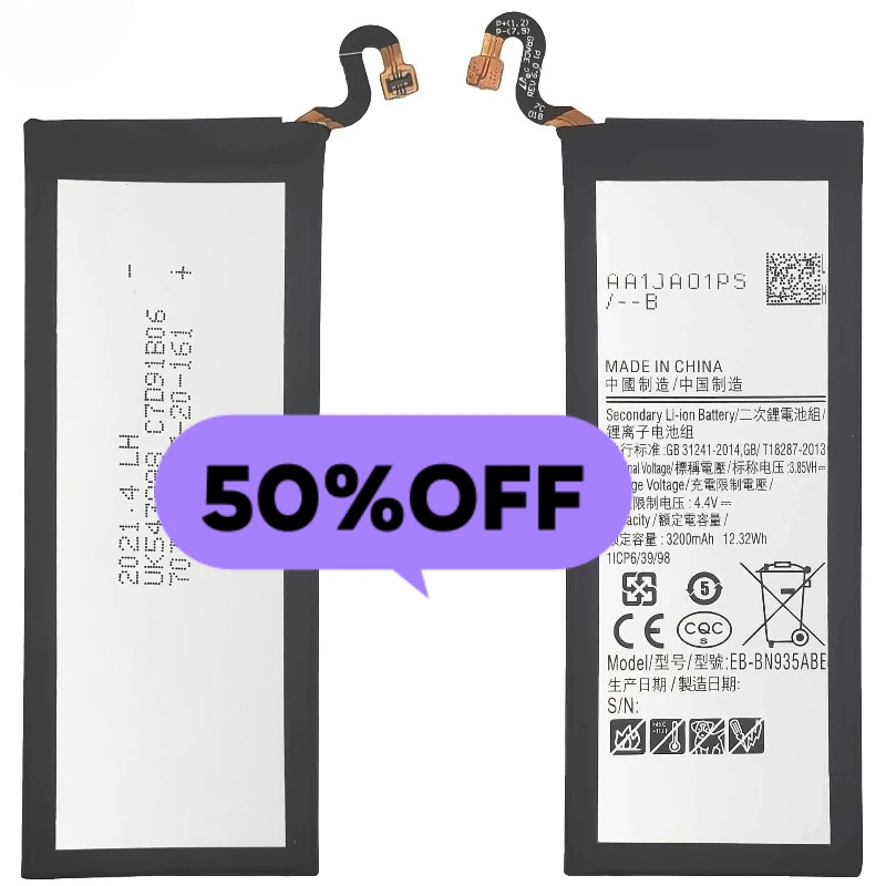 EB-BN935ABE for Samsung Note 7 N935 Note FE Mobile Phone Battery High Capacity Battery Replacement Bateria with Tools
