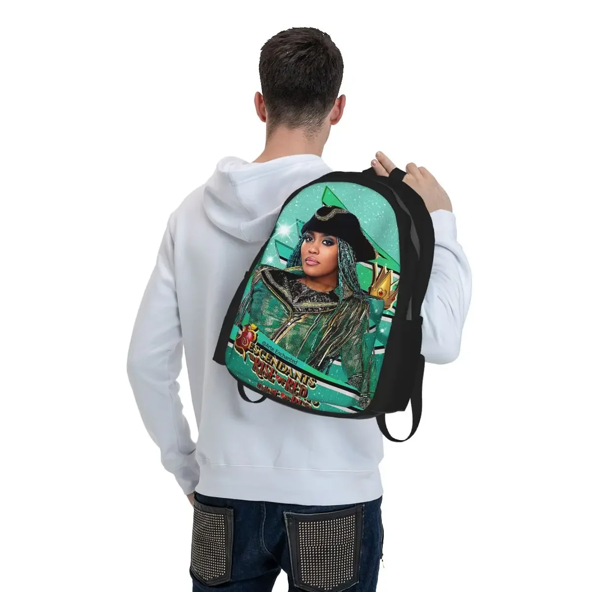 Uma - Descendants 4 The Rise Of Red Backpack Student BookBag Children School Bag Laptop Shoulder Bags for Men Women