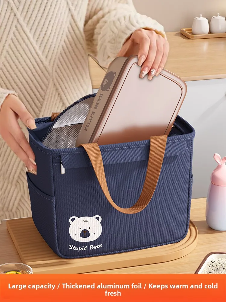 Thickened Aluminum Foil Lunch Box Bag Portable Bento Bag Waterproof Winter Lunch Handbag for Office Workers Meal Carrier