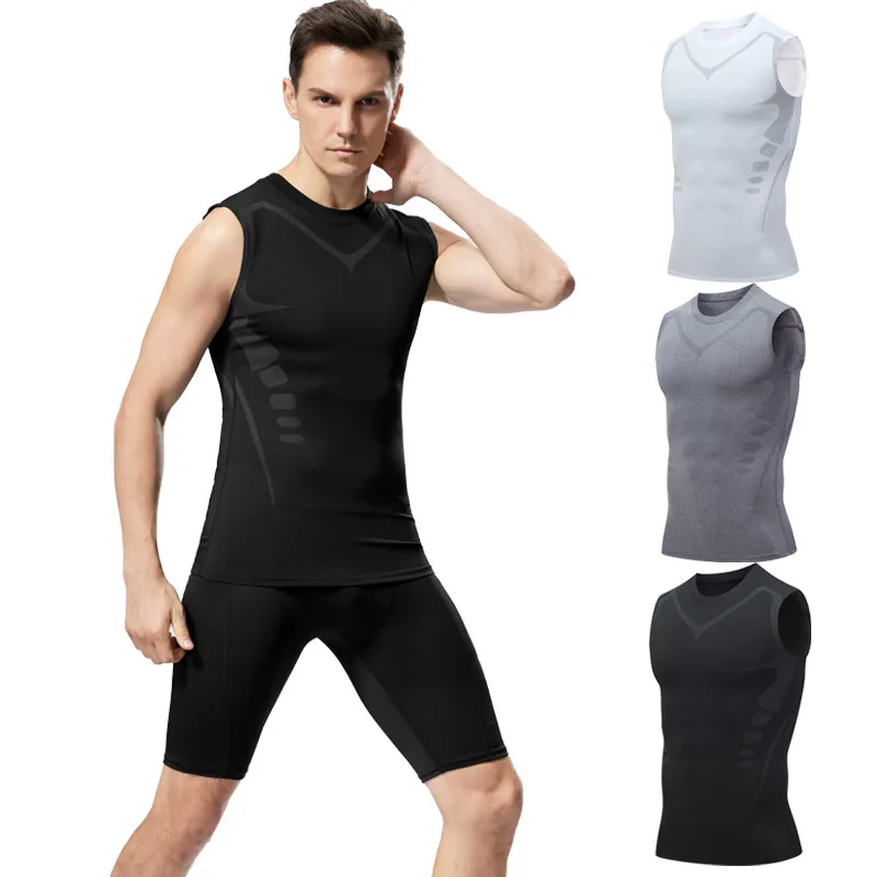 Summer Bodybuilding Tank Top Men Casual Gym T-Shirt Breathable Sleeveless Basketball Shirt Fitness Vest Man Gym Sportswear 5XL