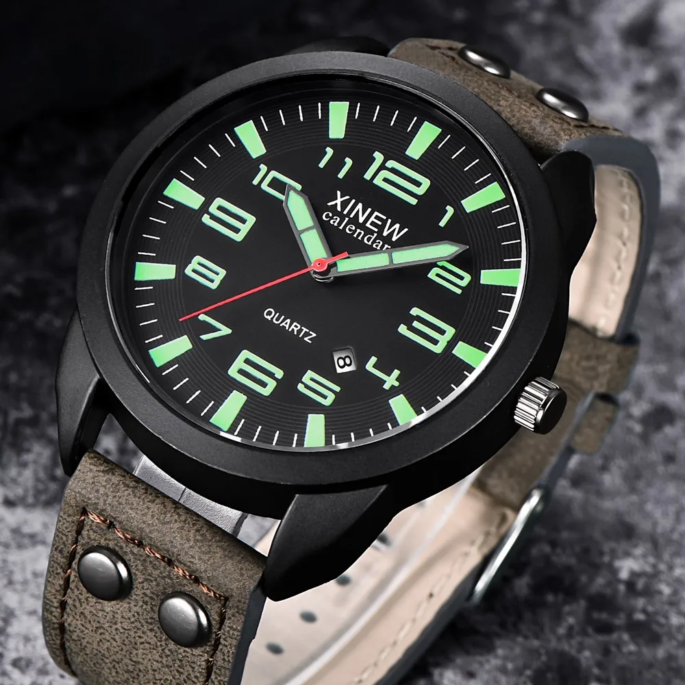 Watches Men Fashion Military Sport Watch Mens Waterproof Date Wristwatch Quartz Casual Wrist Watch Chronograph Clock