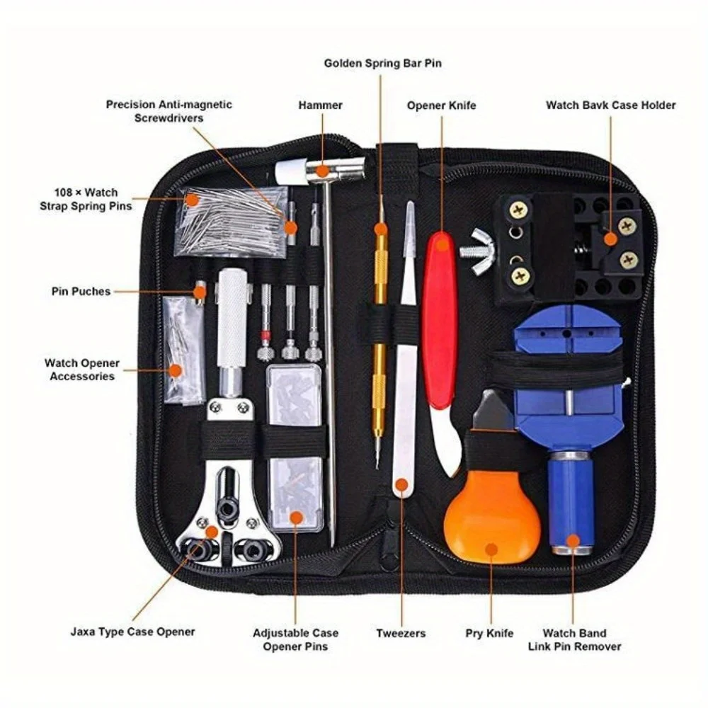 147-delige horlogereparatieset Chain Stripe Remover Spring Rod Case Opener Professional