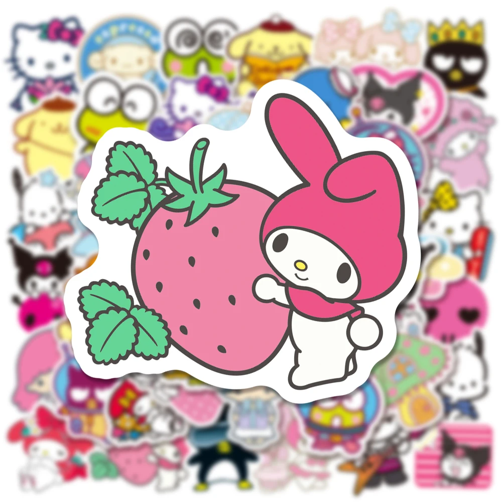 10/50pcs Sanrio Cartoon Kawaii meine Melodie Kuromi Aufkleber für Scrap booking Gepäck Laptop Koffer wasserdicht Aufkleber Aufkleber Spielzeug