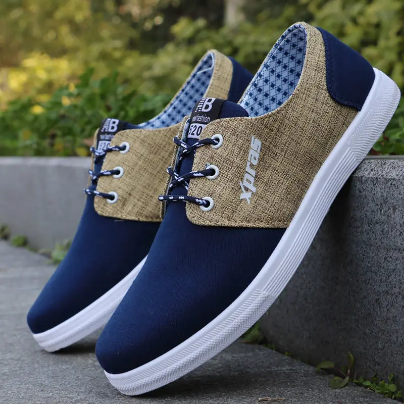 

New Arrival Men's Canvas Shoes Male Flat Sports Shoes Breathable Comfortable Man Vulcanized Shoes Lace Up Casual Work Footwear