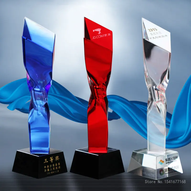 

Four Color Crystal Trophy, Customized Creative Activity Competition, Excellent Staff, Home Decoration, Souvenir Lettering Trophy