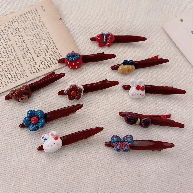 

Новая милая корейская заколка для волос в виде мультяшного медведя и кролика, боковая заколка для фиксации прядей и челки, аксессуар для девочек