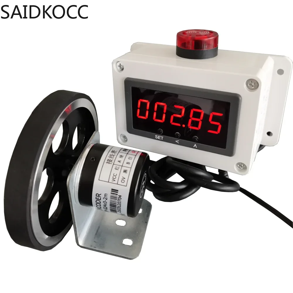 Industrial Roller Type High-Precision Meter Counter Yard Counter Digital Display Electronic Code Encoder Alarm Meter 100-240V