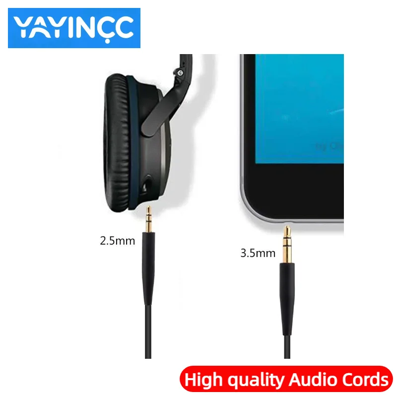 YAYINCC Kopfhörerkabel für Bose QuietComfort Ultra QC Ultra Kopfhörer Audiokabel 3,5mm auf 2,5mm Tragbares Paar Aufnahmekabel – Detail 2