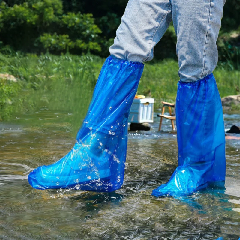 10 stücke Kunststoff Einweg Wasserdicht Staubdicht Verdickte Schuh Abdeckung Transparent Regnerischen Outdoor Tragen-beständig isolation Fuß Abdeckung