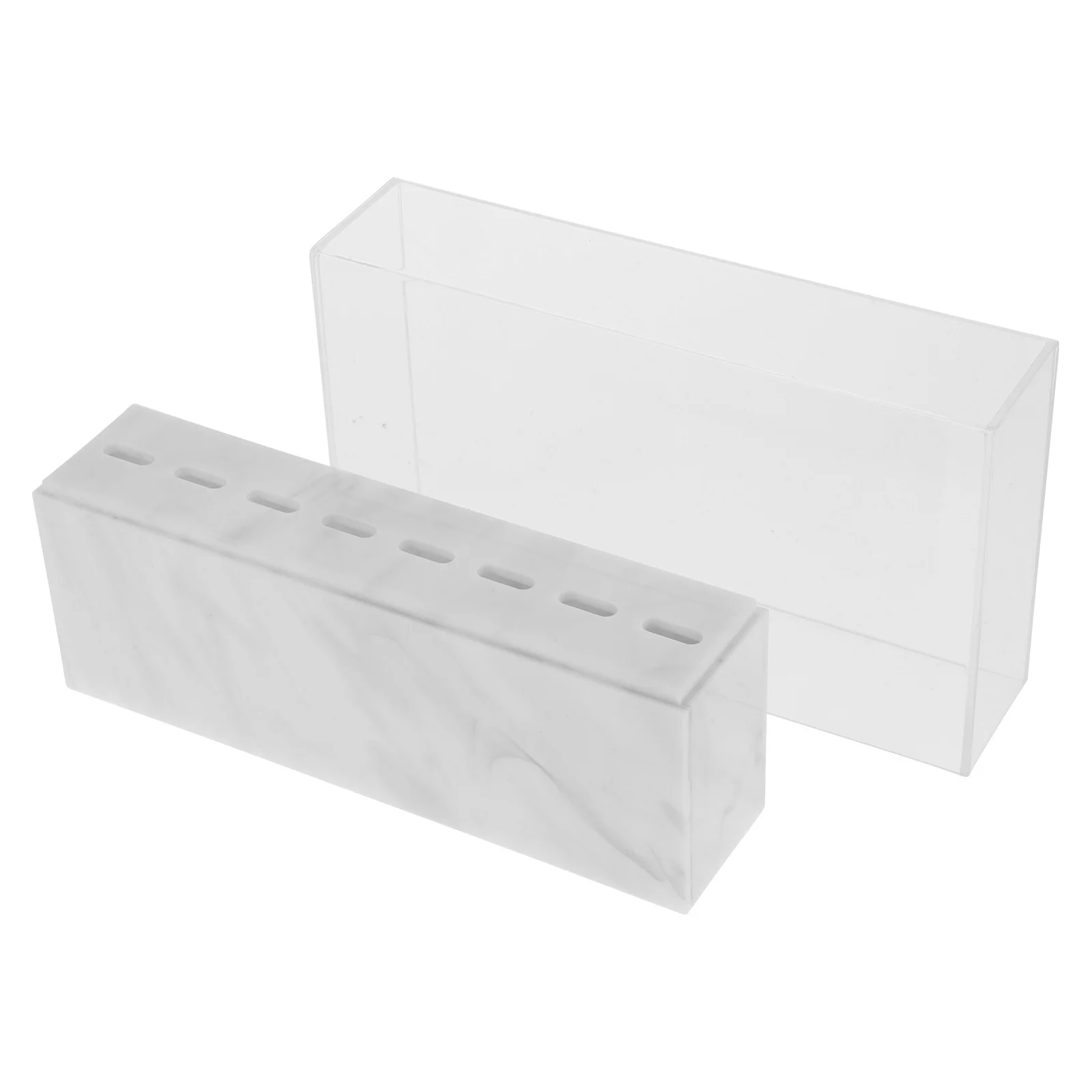 

8-Holes Acrylic Tweezers Storage Stand Marble Pattern Organizer Rack for Eyelash Extensions Makeup Brush Holder Display Shelf