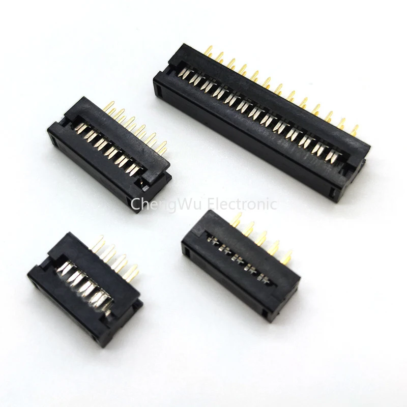 5pcs 2.54mm Pitch 6/8/10/12/14/16/18/20/24/26/30/34/40/50 Pin FD Male Header IDC Connector for 1.27mm Pitch Flat Cable